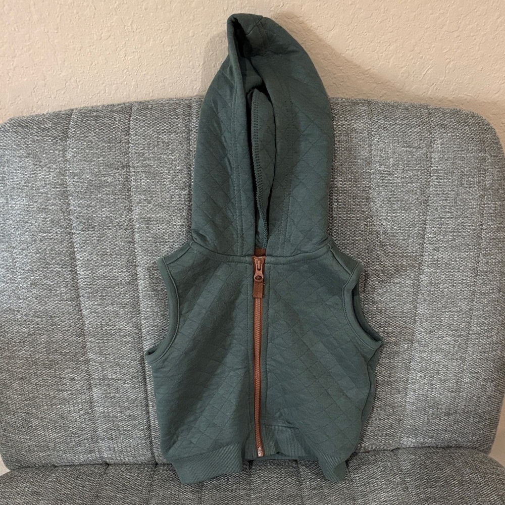 Carter's Green Quilted Vest with Hood